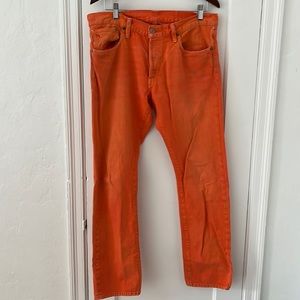 Ralph Lauren Orange Jeans Naturally faded. Size 32”